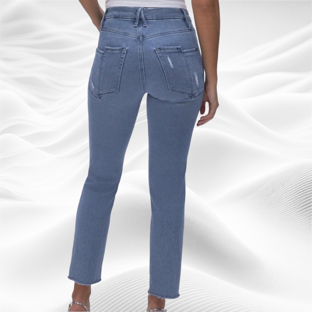 Good American NWT Good Legs Straight Split Back Pockets Jeans‎ SIZE 15(30X27)